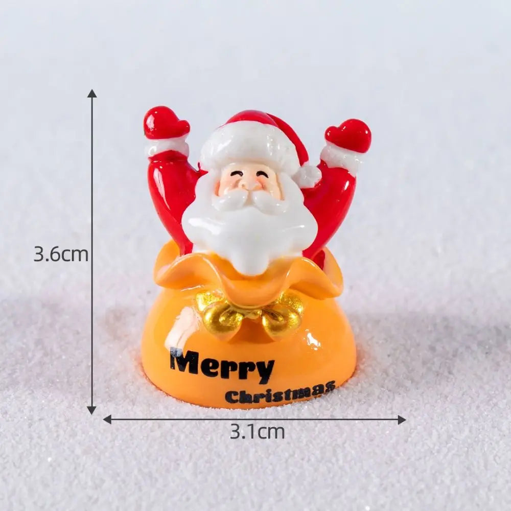 Funny Bonsai Decor Micro Landscape Resin Snow Scene Santa Claus Figurines Mini DIY Christmas Ornaments New Year Decorations