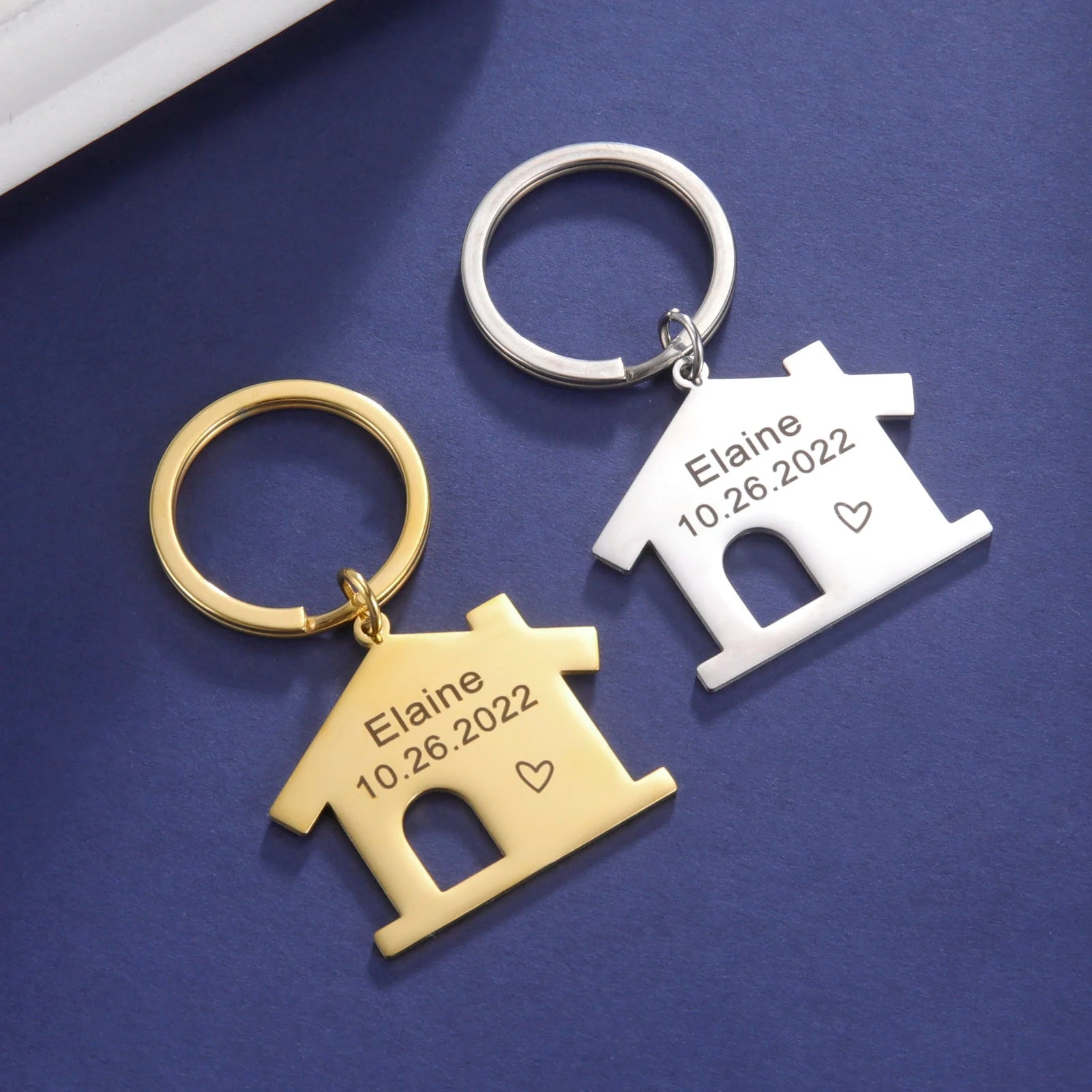 Family Personalized Keychain Name Custom House First Home Key Chain Gift For Man Women Couple Mother Stainless Steel Jewelry