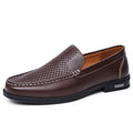 Men Dress Shoes Breath Driving Lazy Loafers Moccasins Genuine Leather Footwear Slip on Office Man Formal Wedding Party