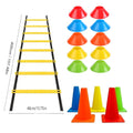 Portable Agility Training Set, Speed Ladder, Disc Cones & Marker Cones for Soccer Basketball Baseball Footwork Training