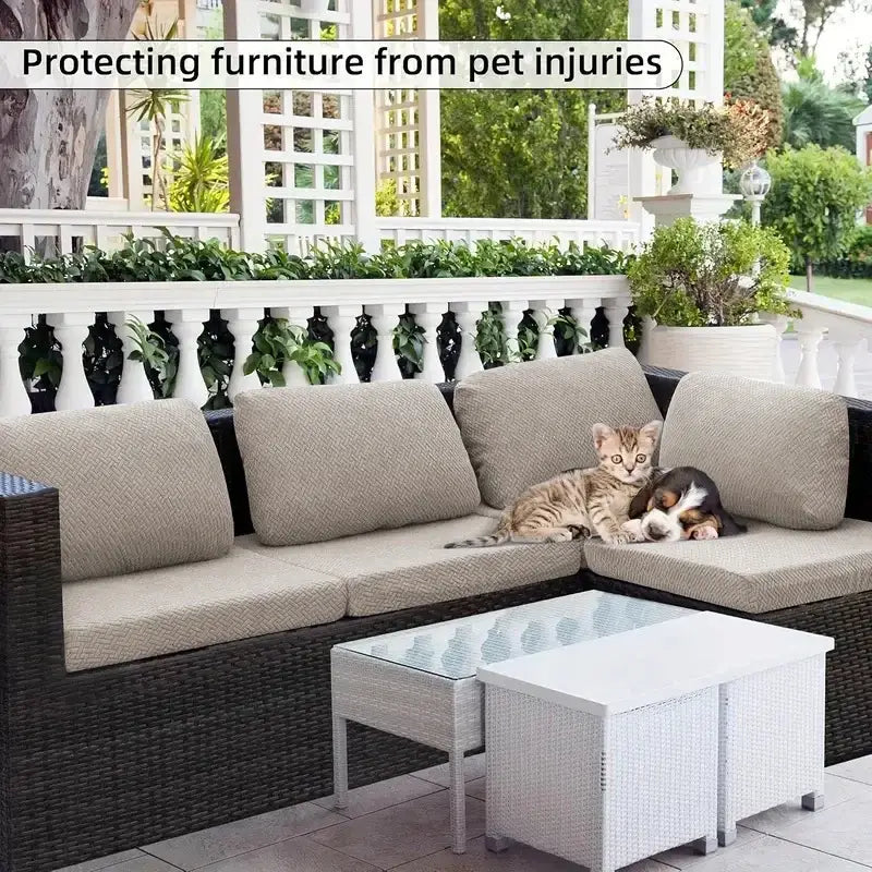 Outdoor Stretch Patio Sofa Cushion Covers Protector Stretch Removable Sofa Slipcover for Bedroom Office Living Room