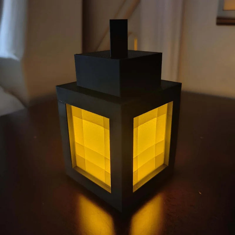 16 Colors /Warm Light Luminous Lantern Lamp Rechargeable Game Pixel Light Surrounding Bedroom Atmosphere Light Decor Ornament