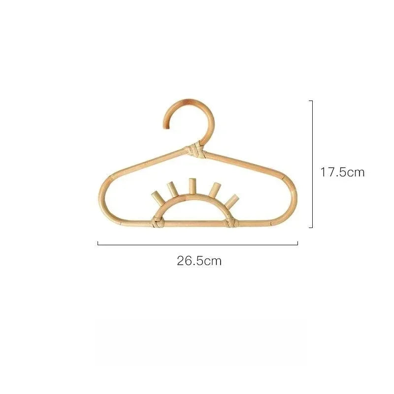 Kids Room Clothing Storage Rack Rattan Wall Hooks Clothes Hat Hanging Hook Garments Organizer Decor Rattan Hanger For Children