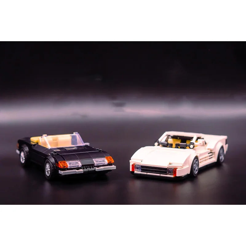 Building Block Model Car 677 Parts MOC White Black Vehicle Bundle Creative Toys For Boys Adults Children Christmas Gifts