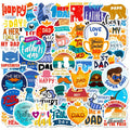 50pcs Text Father’s Day Stickers New Product Creative Thanksgiving Father’s Day Birthday Card Decorative Stickers for Friends