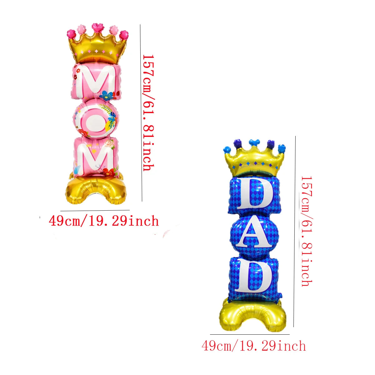 1pc stand Crown MOM DAD Foil Balloons Best Dad Father's Day Balloon Mother's Day Father's Day Decorations