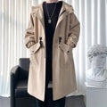 Trench Coat Mens New Fashion Army Green Overcoat Men Casual Windbreaker Solid Long Coat Male Autumn Homme Black/Khaki/Army Green