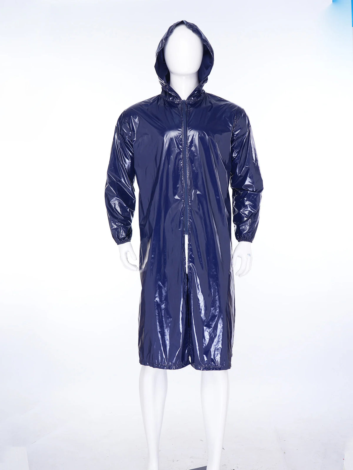 Mens Women's Raincoat Trench Hooded Coat Long Sleeve Front Zipper Lightweight Waterproof Long Jacket Workwear Camping Poncho