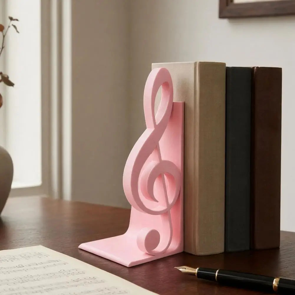 Musical Note Decoration Music Themed Home Decor 3d Printed Treble Clef Bookends Music Note Shelf Organizer Non-slip Modern Book