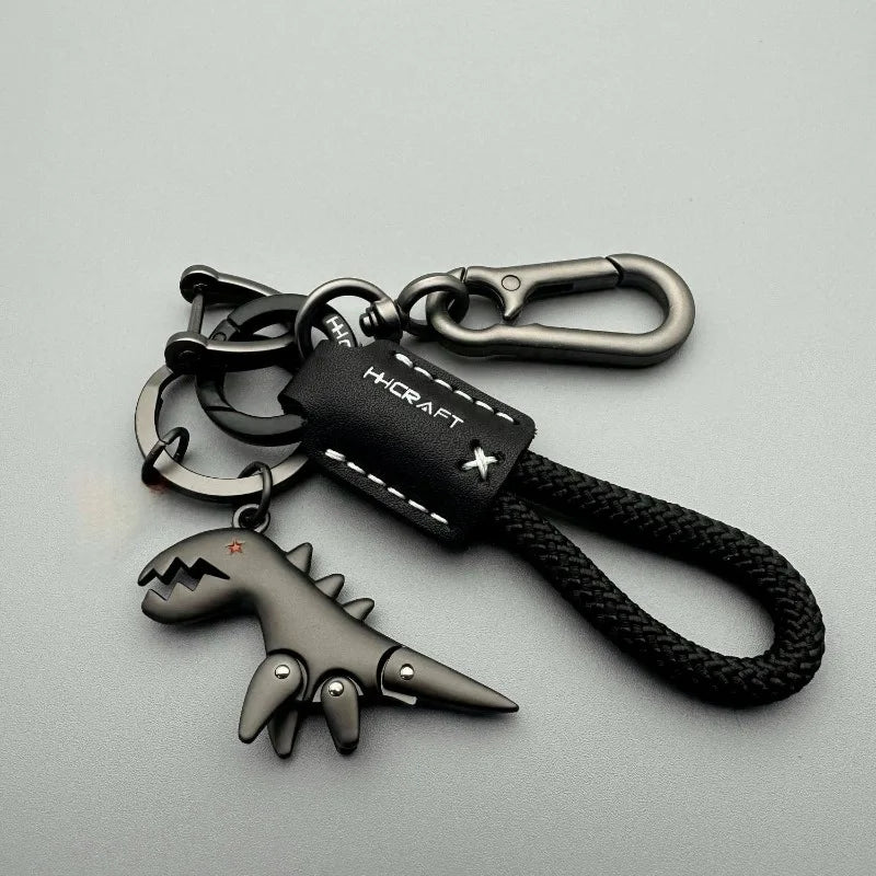 Keychain Motorcycle Car Leather Woven Rope Metal Key Fob Handbag Pendant Exquisite Decorative Accessory Stylish Small Gift