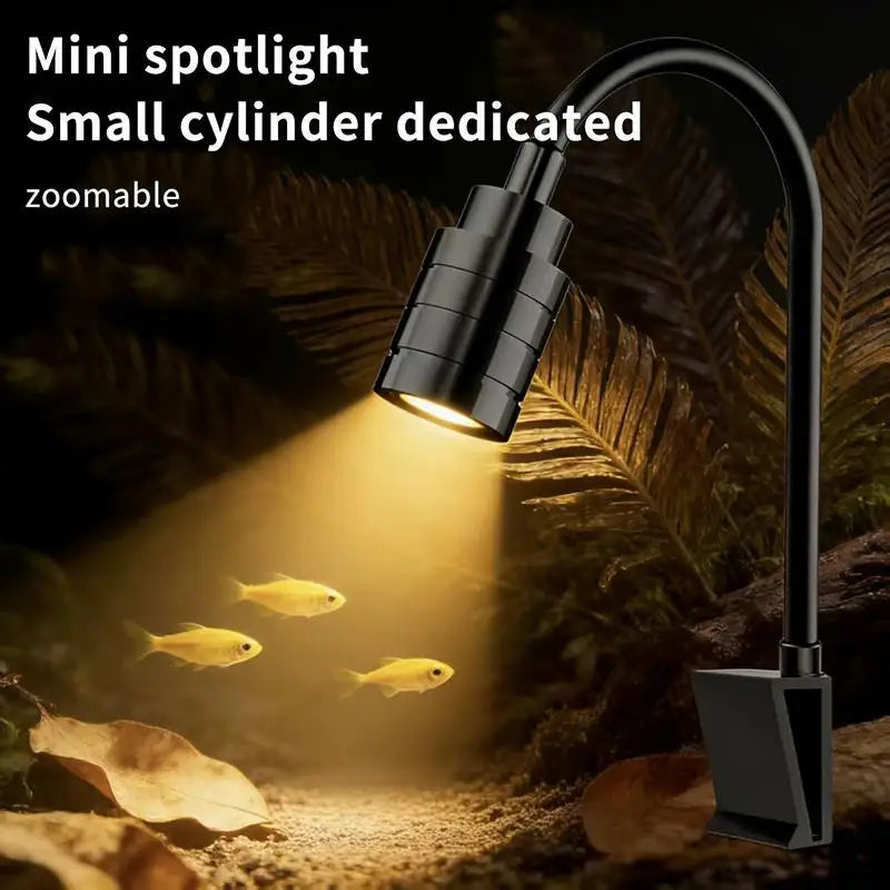 3W South American Aquarium Spotlight 3‑Color LED Fish Tank Lamp Focus Lighting Practical Aquascape Decor Light for Fish Tank Lan