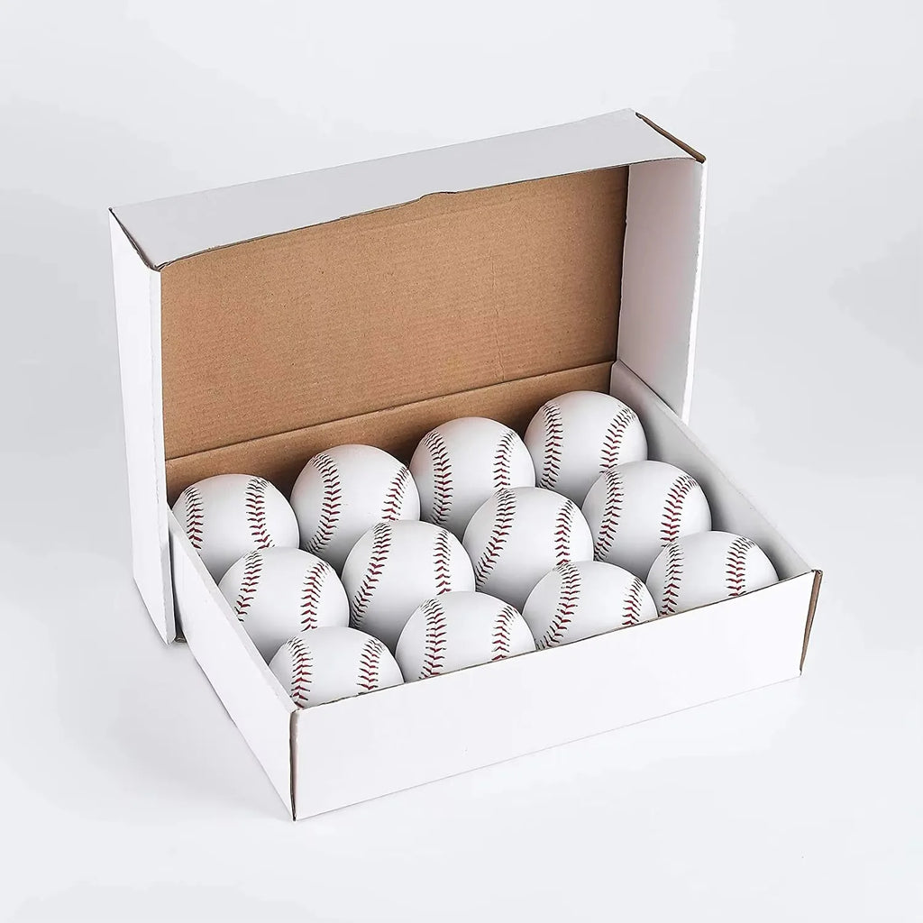12 Pack 9 Inch Unmarked Training Baseballs For Kids Youth Pitching Throwing Autograph Practice