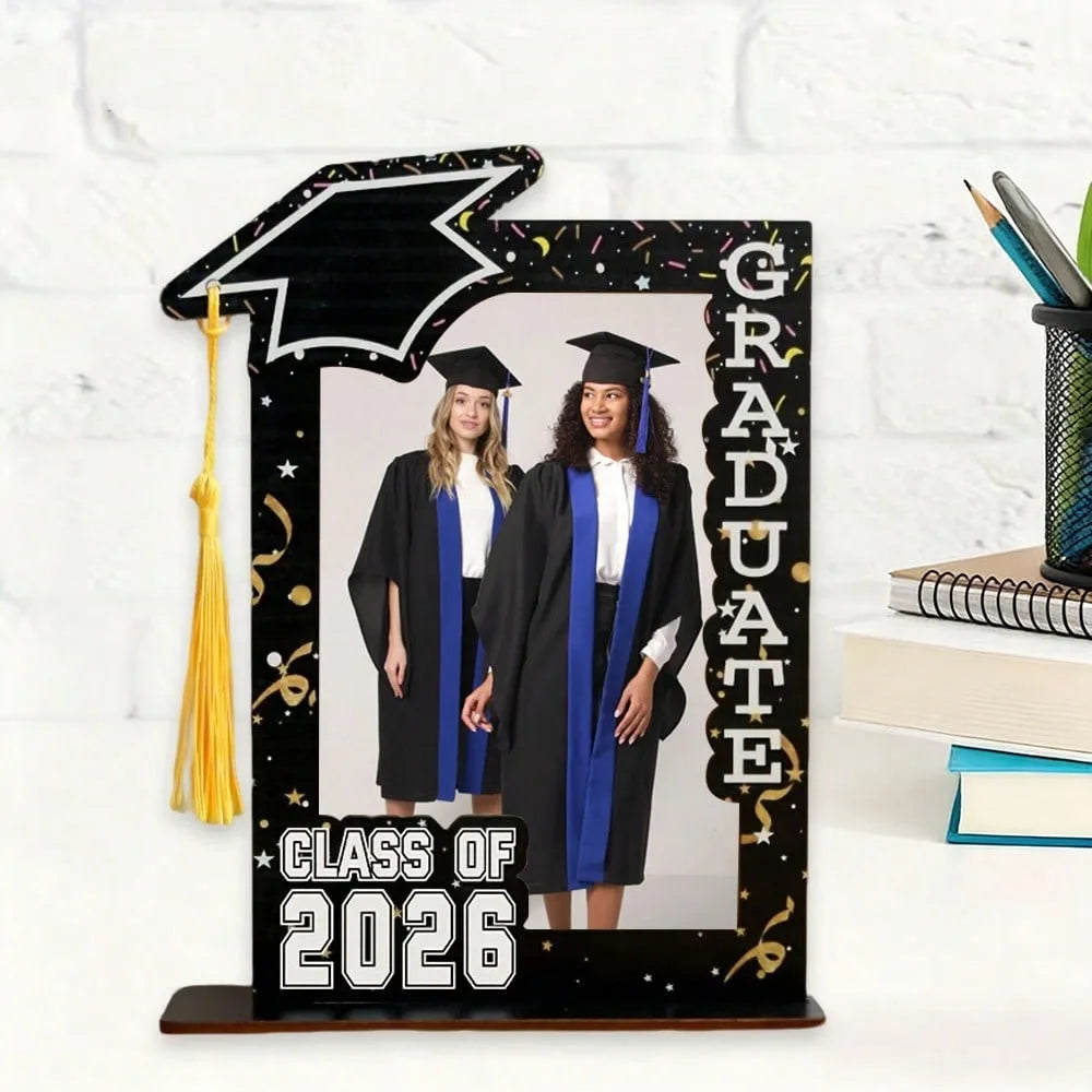 Graduation Frame Two Pieces Ornament 2026 Graduation Photo Frame For High School University Students Bookshelf Living