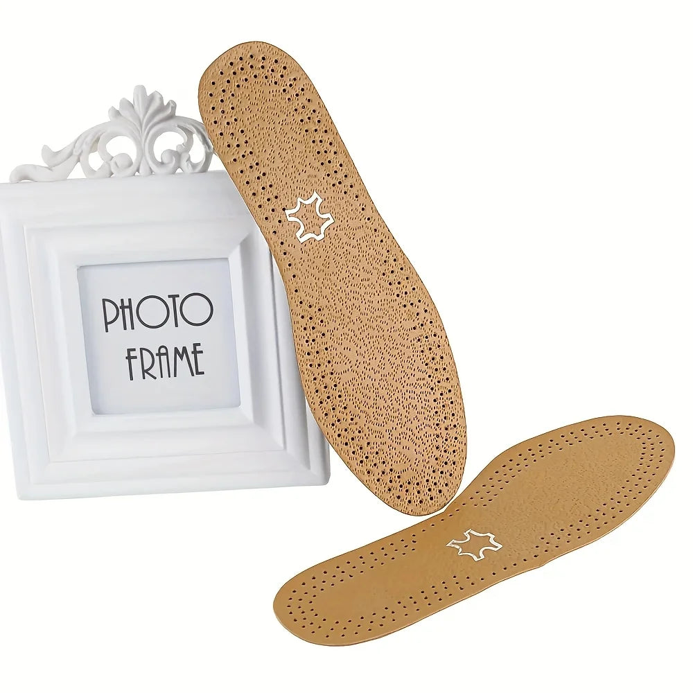 Upgrade Leather Comfortable and Durable Good foot feeling Insoles Soft Shock absorbing for Men and Women,Casual Footwear