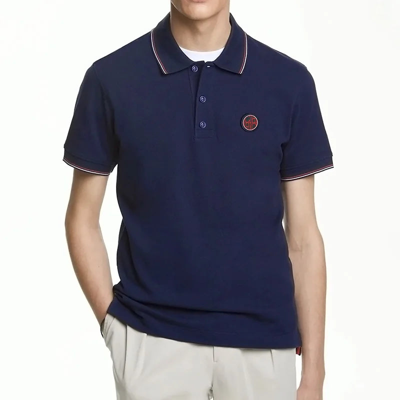 Men's Polo Tops Summer Fashion Business Men Pure Cotton Polo Top Casual Fashion Commuter Versatile Solid Color Men's Tops