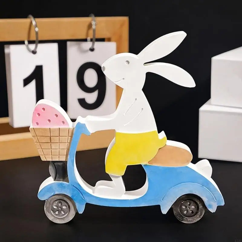 Easter Rabbit Ride Bike Silicone Molds For Resin Casting Making Soap Gypsum Figurine Festival Decoration KXRE