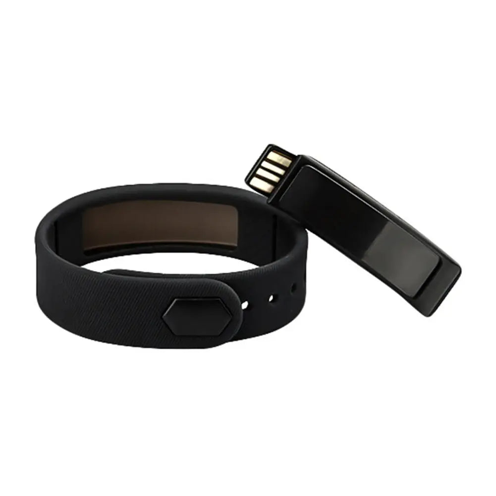 black silicone kids led digital fitness tracker watch band with a sleek rectangular display module and usb connector for charging