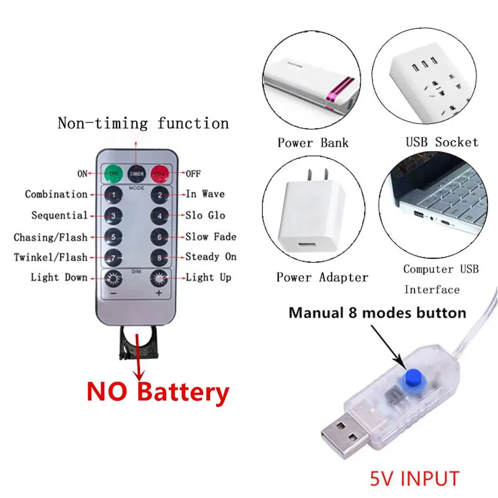 silver remote control with green and red buttons for led curtain fairy lights usb remote bedroom decor designed to operate without battery via usb input