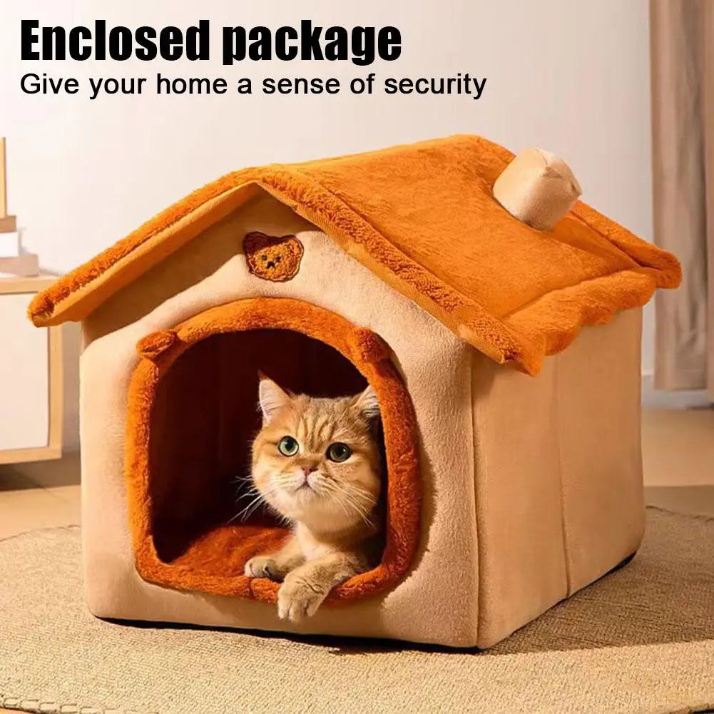 Foldable Pet House Removable Washable Durable Cat House Puppy Sofa Pet Bed House For Extra Small Dogs And Cats Winter Warm Mat