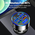 Car Charger 6 Ports Quick Charger QC3.0 Fast Charging Multi-function Adapters PD With Display Ambient Auto Sockets Accessories