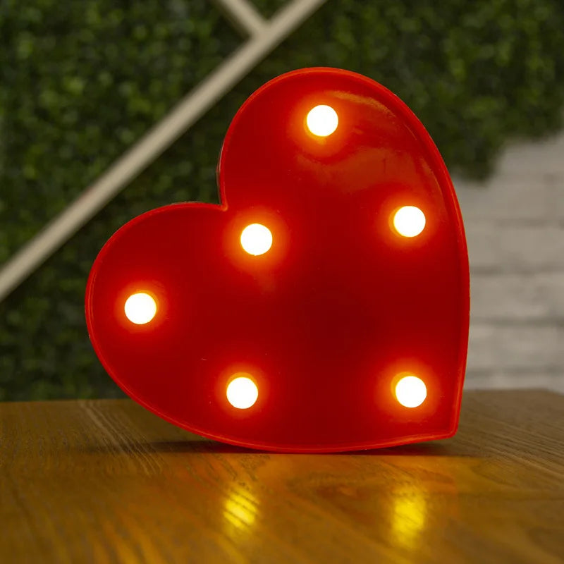 Alphabet LED Letter Lights Luminous Number Lamp Battery Night Light for Wedding Birthday Christmas Party  Home Decoration