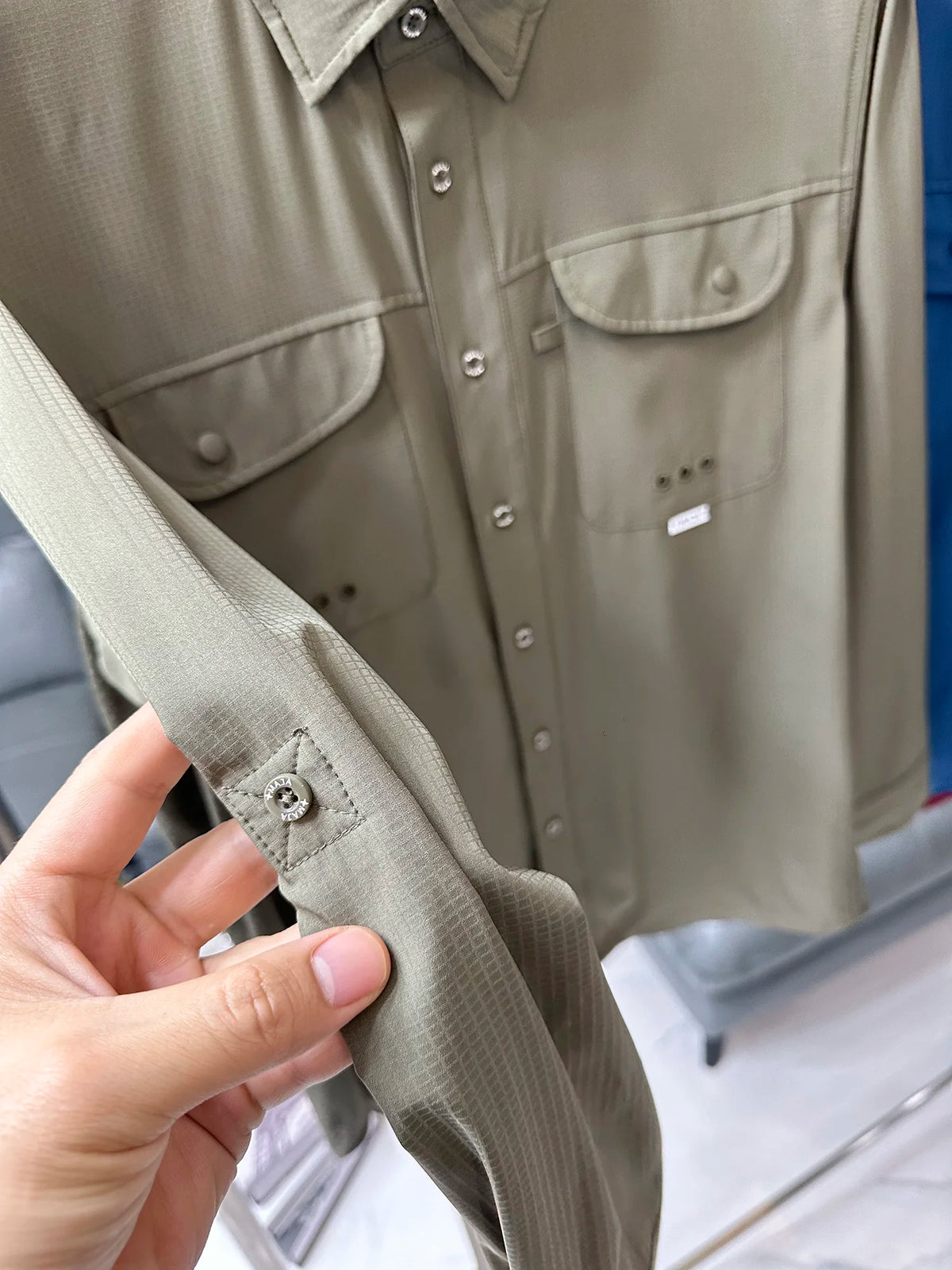 High Performance Men's Outdoor Shirt Spring Summer Anti-Tear High Elasticity Breathable Casual Style Long Sleeve Standard Fit