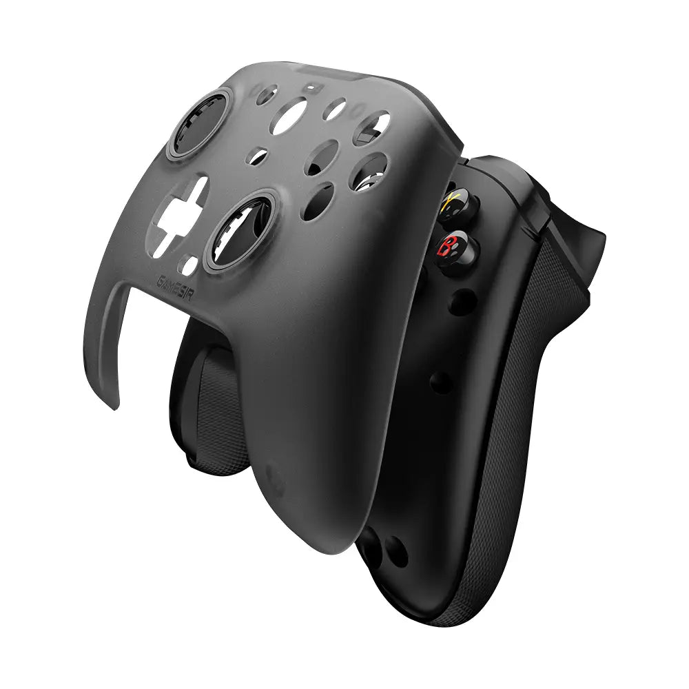 Schwarze Silikon-Schutzhülle für den Xbox-Series-Controller mit präzisen Aussparungen, passend zur ursprünglichen Tastenanordnung, kompatibel mit Gamesir G7 Pro Tragetaschen-Zubehör, einschließlich Anti-Reibungsringen.