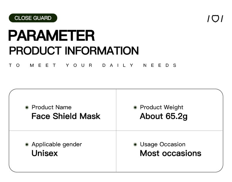 Full face safety glasses protective face shield mask unisex with a lightweight design from Close Guard featuring durable protection glasses for daily use.