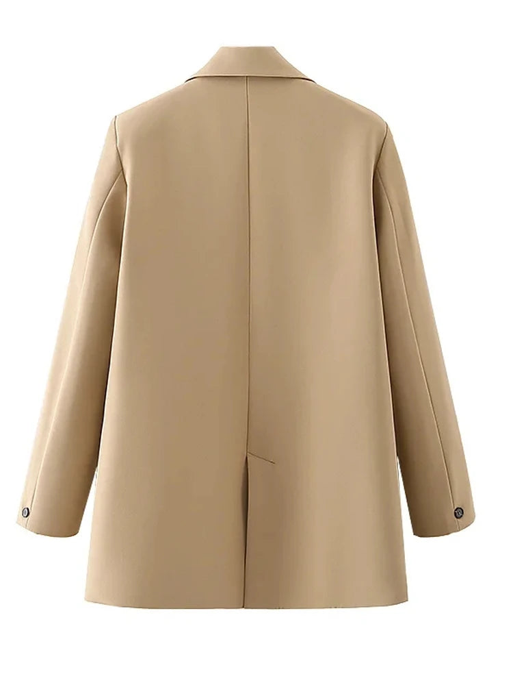 HXAO Blazer Woman Black Beige Khaki Blue Green Gray Women coat Fashion Office Wear Women's Blazers Jacket Outerwears 2024