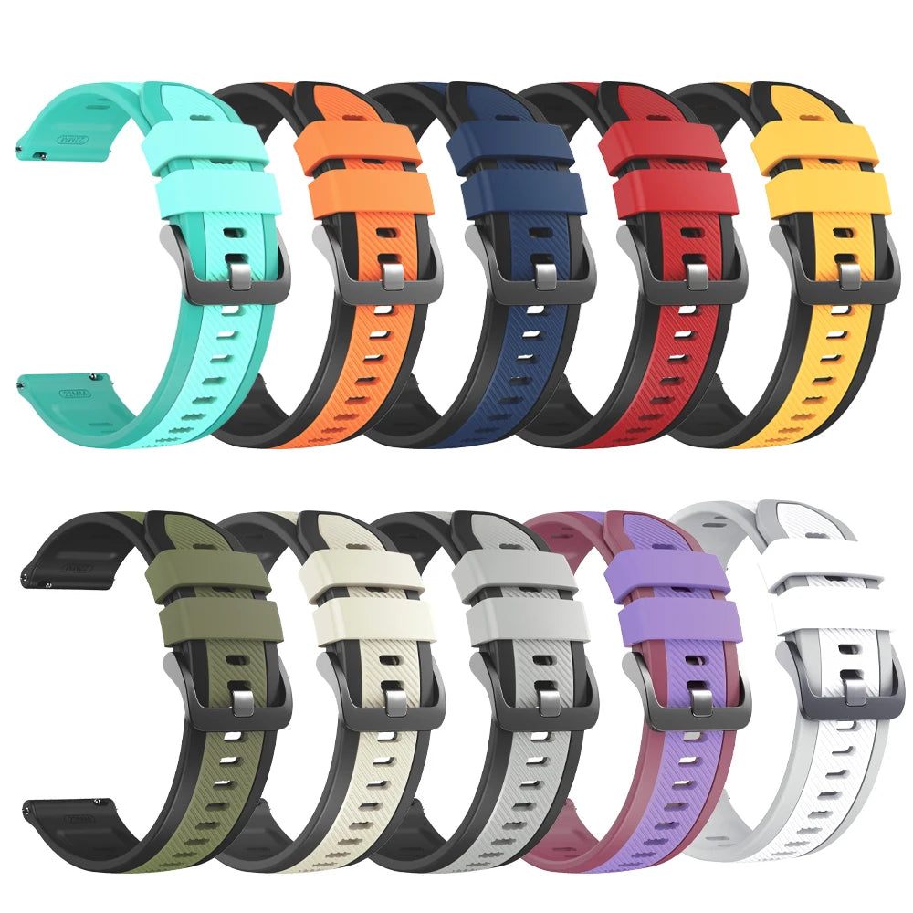 Sport Watch Straps 22mm For TicWatch Pro 3 Ultra LTE/GPS Smart Watches Band For huawei GT6 6Pro Women Man Soft Silicone Bracelet