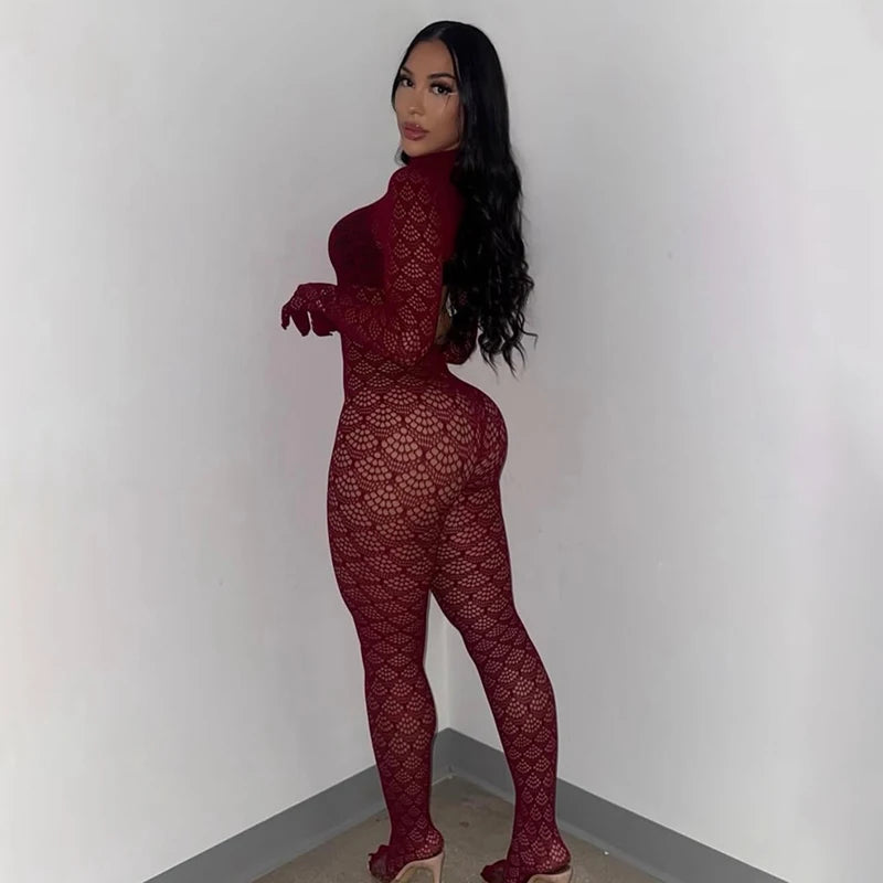Sexy Jumpsuits Women Fishnet See Through Long Rompers 2026 Summer Women Pants Skinny Rompers Jumpsuits Overalls Pantyhose