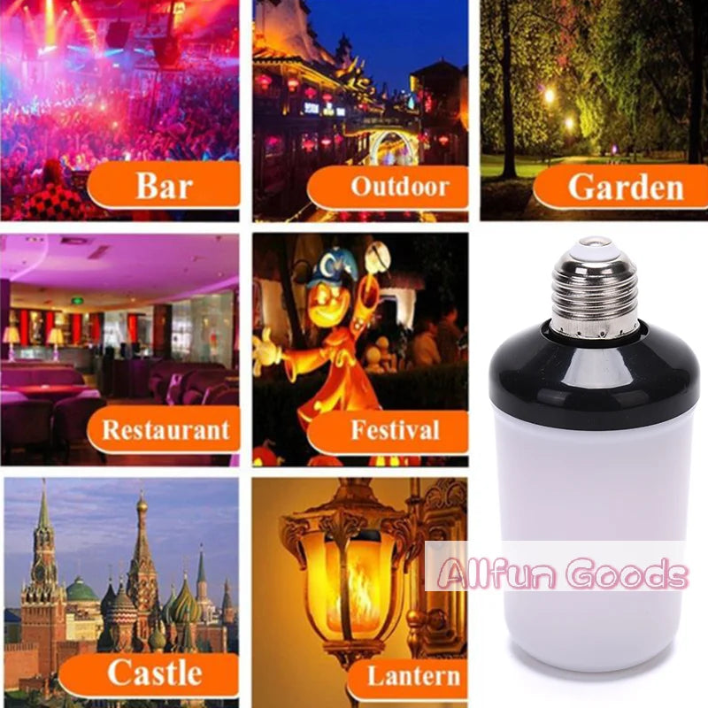 1Pc LED Flame Effect Fire Light Bulb E27 Simulated Nature Flicker Lamp Decor Light Dynamic Flame Effect Lighting Lamp For Home