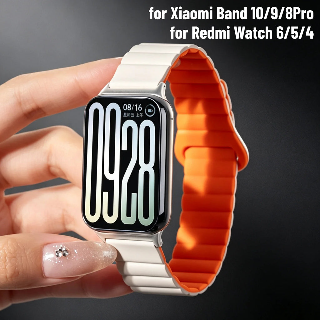Soft Sport Bracelet Silicone Magnetic Strap Replacement Smart Watch Wristband Accessories for Redmi Watch 6/5/4 Miband 10/9/8Pro