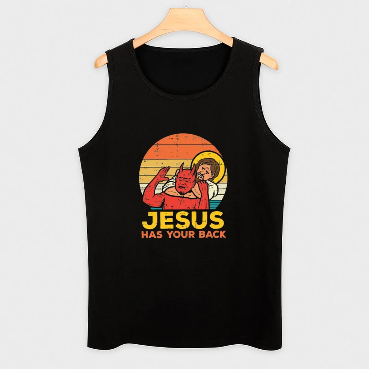 Jesus Has Your Back Jiu Jitsu Retro Christian Men Tank Top gym accessories men basketball