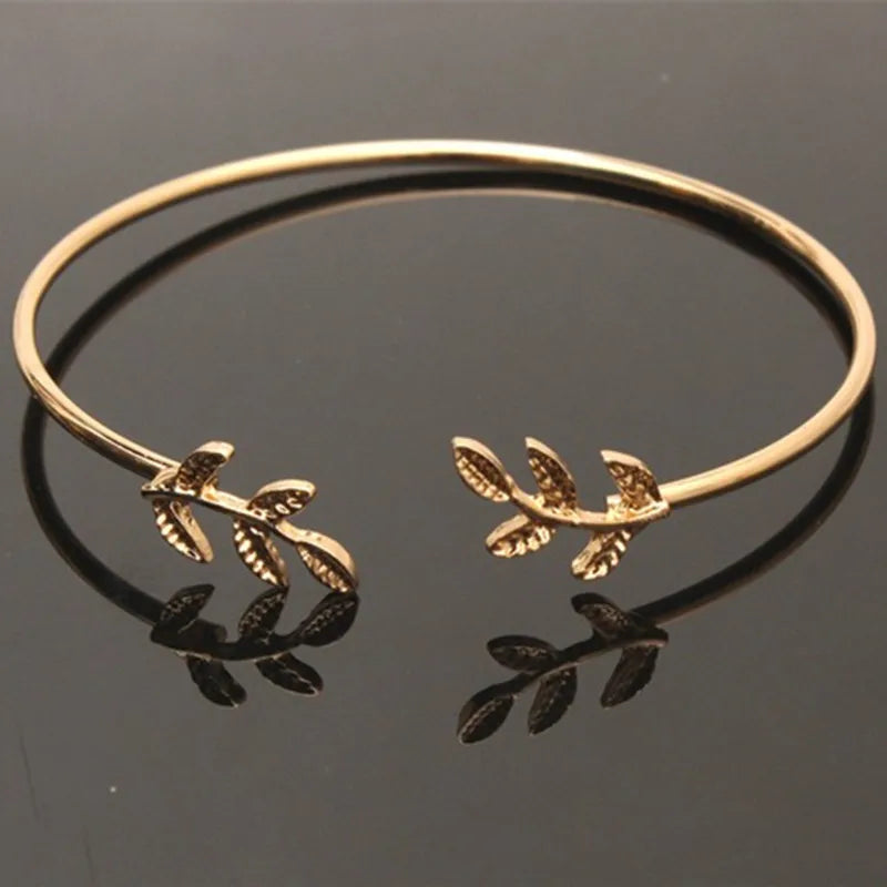 Matte Bangles Fashion Double Ring Bracelet Female Metal Bracelet  New Fashion Korean Jewelry Wholesale - A Single Price