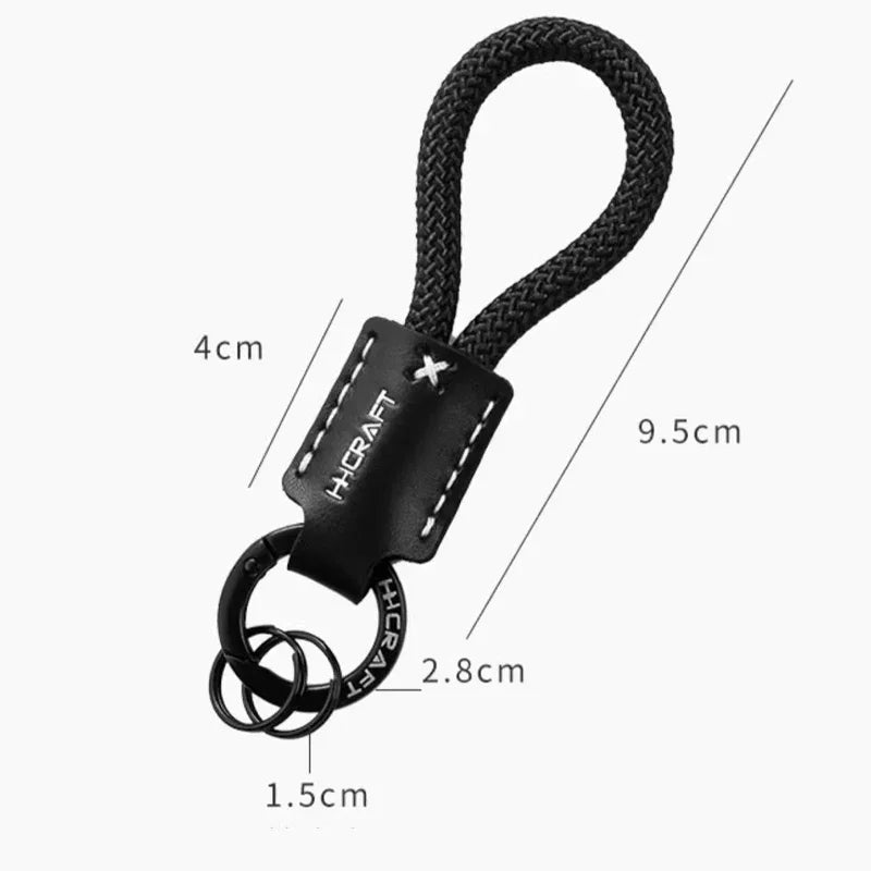 Keychain Motorcycle Car Leather Woven Rope Metal Key Fob Handbag Pendant Exquisite Decorative Accessory Stylish Small Gift