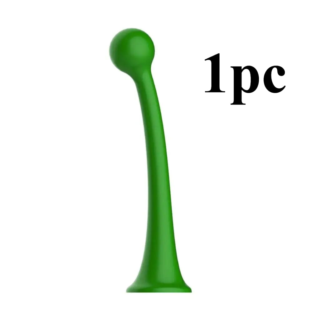 Ventouse en silicone vert, avec un sommet arrondi et une base effilée, pour une décoration d’antenne de toit de voiture en forme de jeune arbre en 3D.