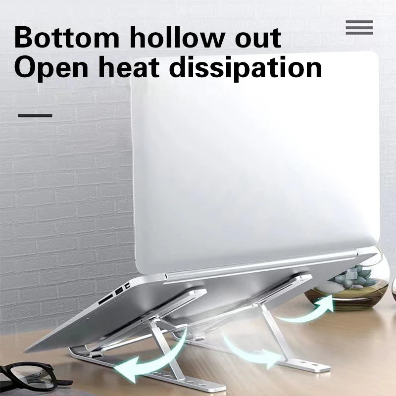 8 Gear Foldable Laptop Stand Holder Portable Notebook Support Base Adjustable Riser Cooling Bracket Laptop Cooler Accessories.