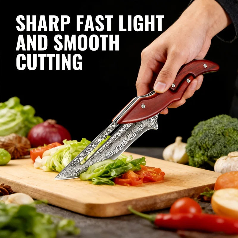 Sharp kitchen knives kitchen cutting tools beautifully designed easy to use equipped with a leather storage bag small in size