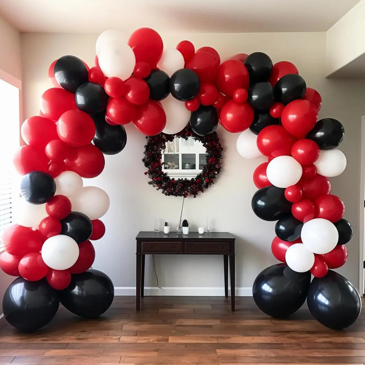 98Pcs Red White and Black Balloons Garland Arch Kit for Wedding Bridal Shower Baby Shower Birthday Graduation Party Decorations