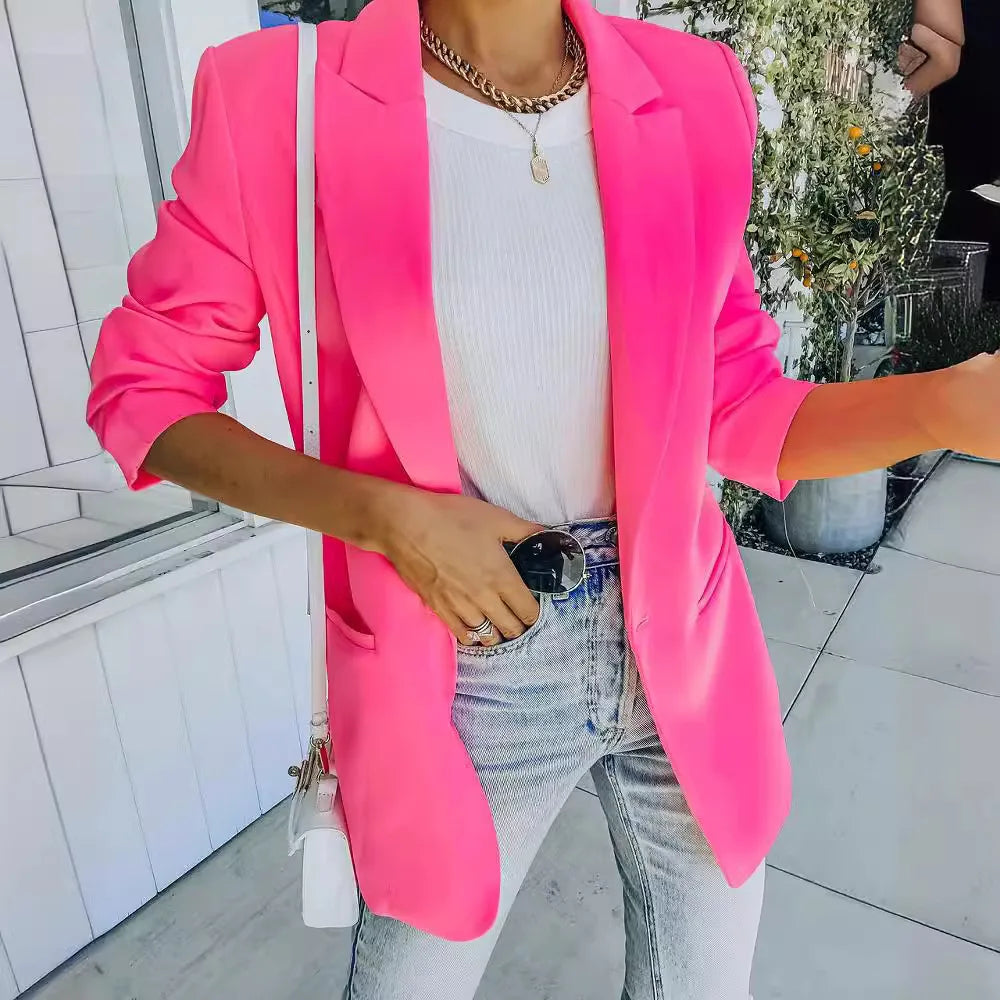 Women's Oversized Casual Blazer Open Front Long Sleeve Office Business Casual Suit Jacket Lightweight Spring Work Coat