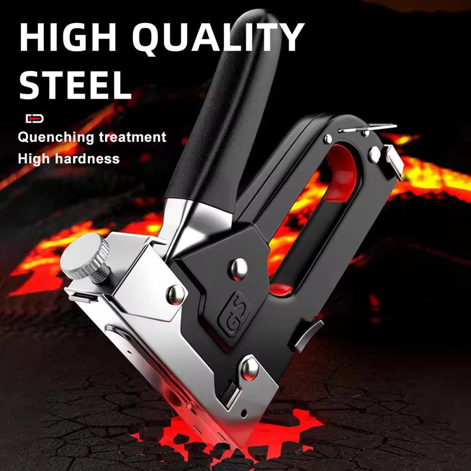 4 In 1 Nail Gun DIY Furniture Construction Stapler Upholstery Staple Gun with 800 Staples Home Decor Carpentry Tools