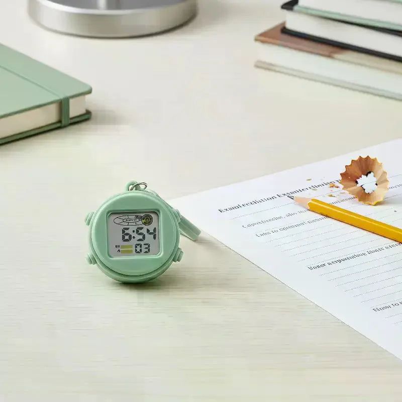 Keychain Digital Watch Anti Drop Large Screen Backpack Clip Pocket Clock For Student Exam Daily Time Record Small Gifts