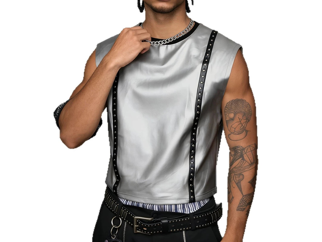 Men's Tank Top Motorcycle Trendy Short Sleeveless