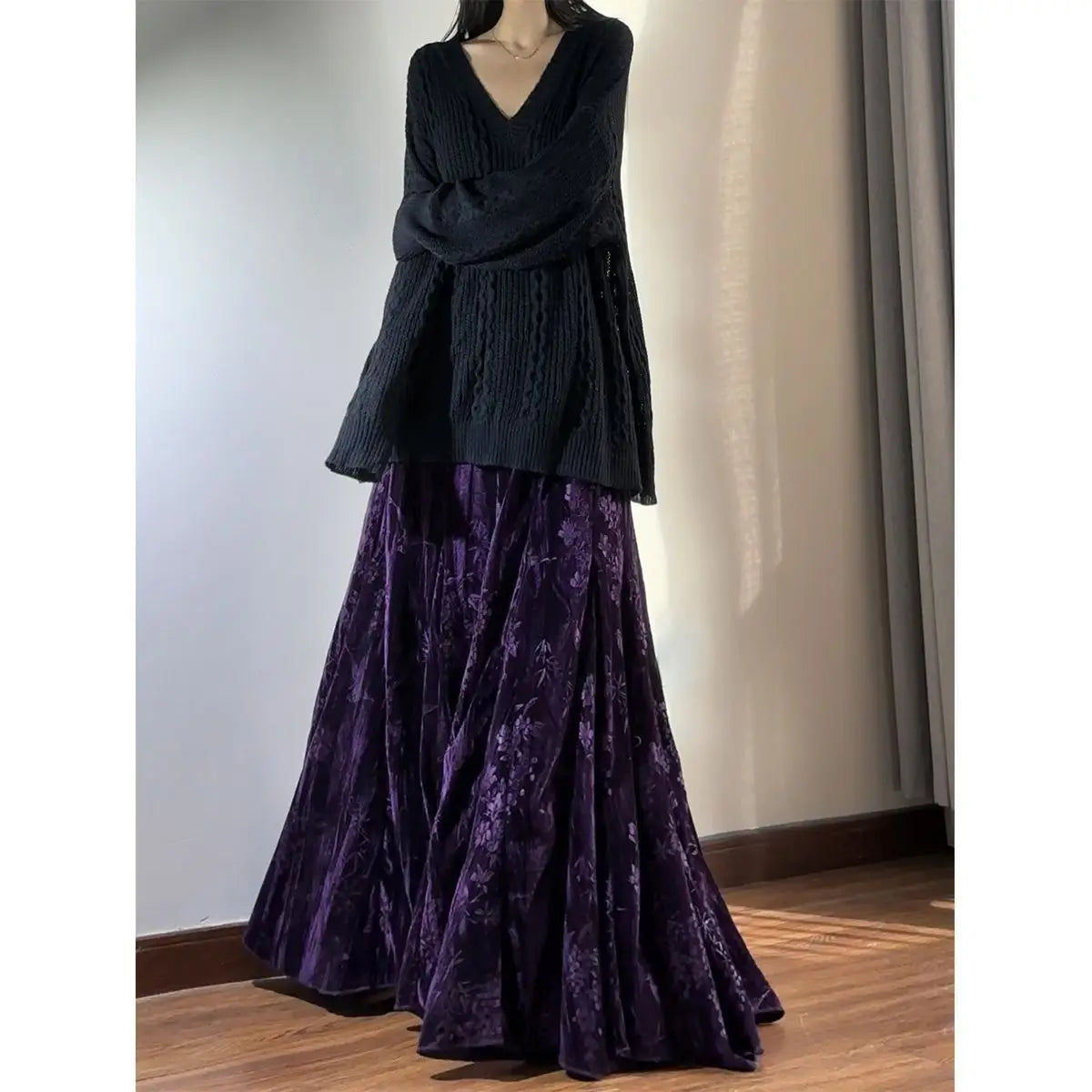 Skirts Women Mid Length Skirt A Line Slim Fit Pleated High Waist Sexy Elegant Splice Y2k Streetwear Work Regular 2026 Spring