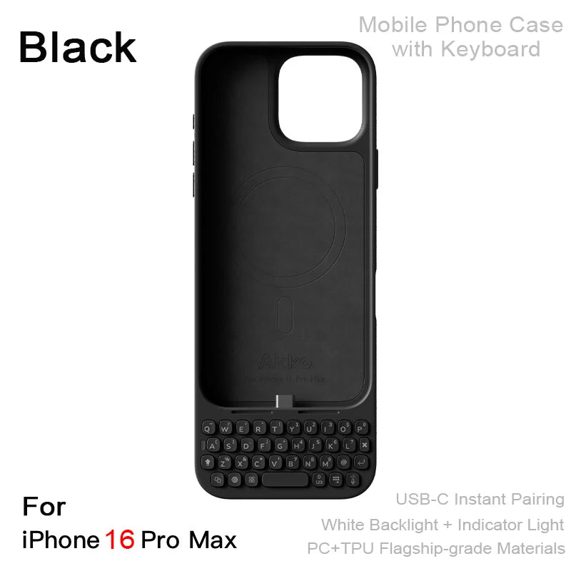 Mobile Phone Case with Keyboard Magnetic Suction All-in-One Phone Case Wired External Keyboard For iPhone 16 Pro Max 17 Pro Max