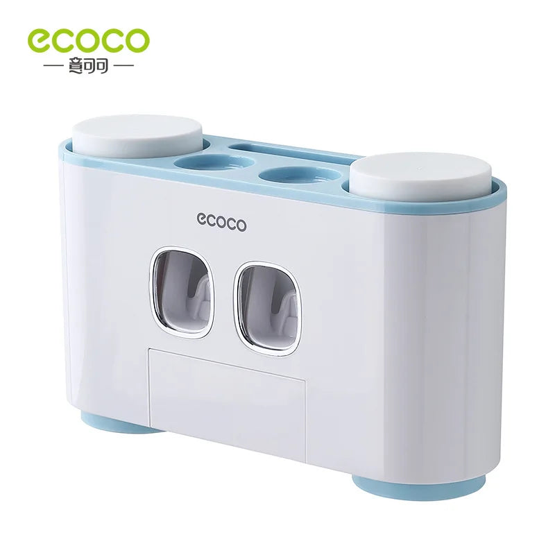Bathroom Accessories Set Magnetic Adsorption Toothbrush Holder  Automatic Toothpaste Dispenser with Cup Wall Mount Storage Rack