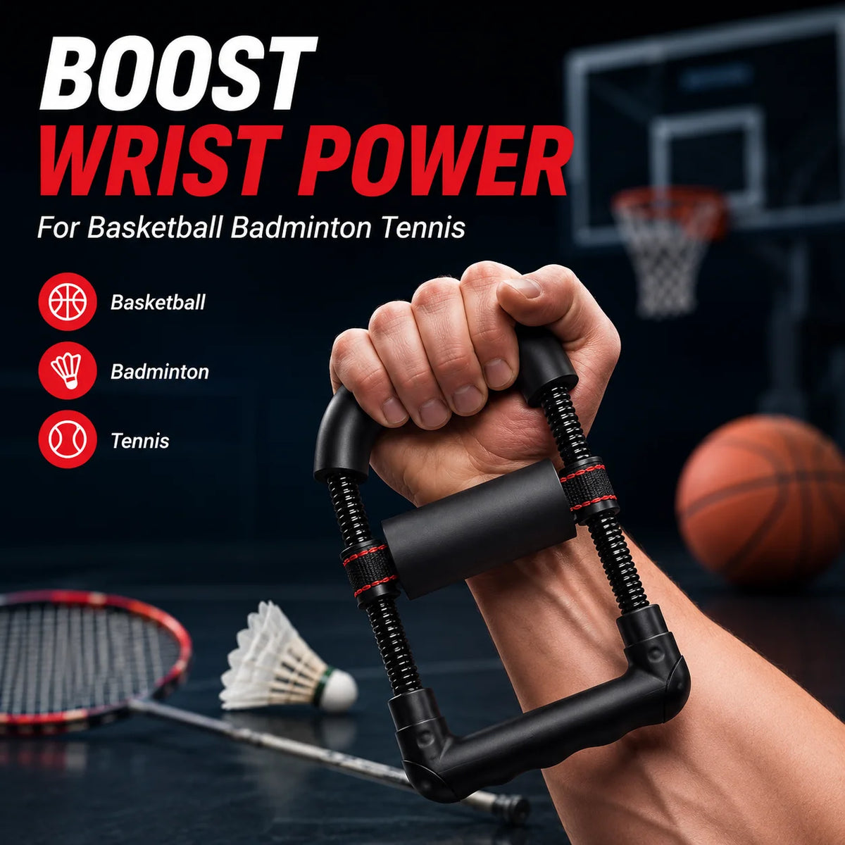 Adjustable Wrist Exerciser Forearm Trainer Portable Home Fitness Tool Wrist Strength Grip Training for Sports Office Beginner