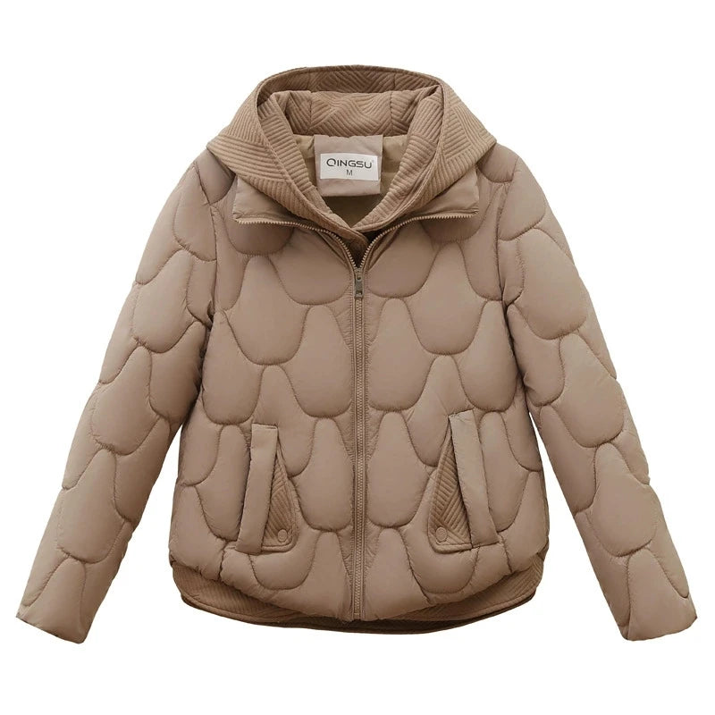 Winter New Fashion Cotton-Padded Jacket Women Small Slim Hooded Solid Parkas Girls Warm Coat Down Sustans Jackets Overcoat