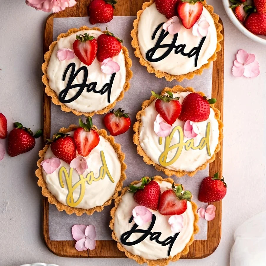 1-10PCS Father's Day Dad Cake Topper Best Dad Happy Birthday Baking Cake Decoration Party Supplies